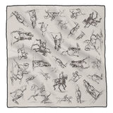 <b>SMALL SQUARE SCARF OR POCKET SQUARE<br/>Rosa Bonheur</b>’s Studies of <i>a Horse and Rider</i>