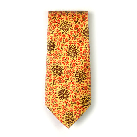 Dahesh Museum Tie, Medallion, Orange/Brown